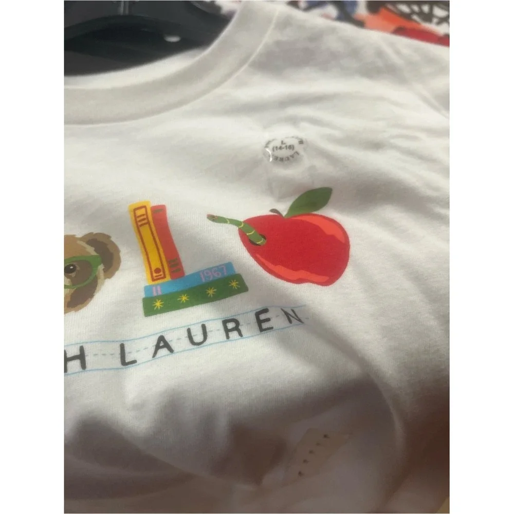 Sz Various Ralph Lauren Kids White Graphic Logo T-Shirt